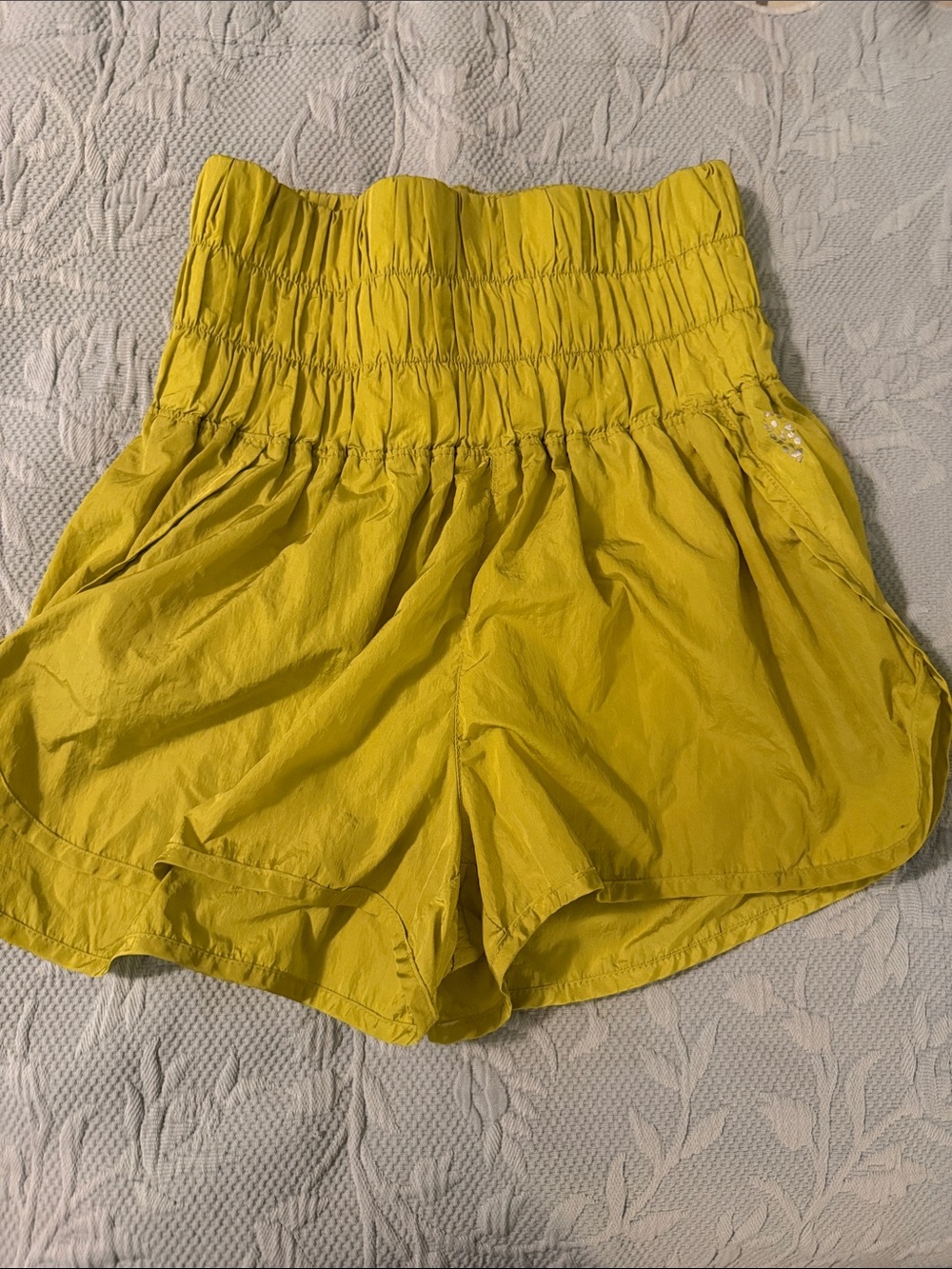 FP Movement by Free People The Way Home High-Waist Shorts in Yellow (chartreuse)